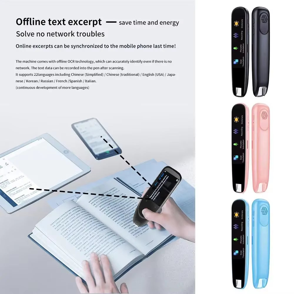 Smart AI Scan Reader: Portable Voice Translator and Scanner Pen with Wi-Fi for 112 Languages, Designed for Dyslexia and Autism Support
