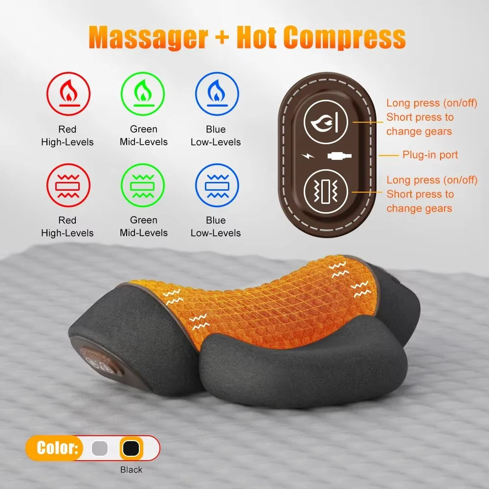 Neck Massage Pillow Heating Vibration Neck Massage Protect Cervical Spine Help Solve Sleep Problems