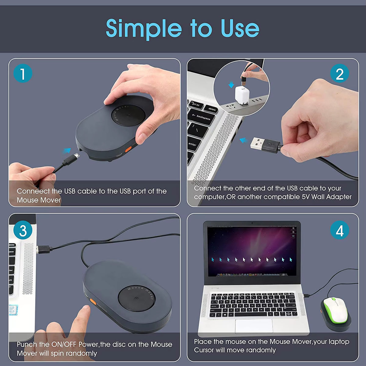 Automatic Mouse Jiggler for Preventing Computer Inactivity and Locking