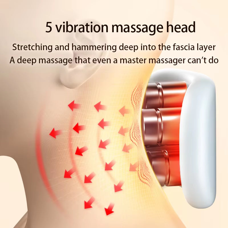 Smart Neck Massage Instrument Portable Shoulder Neck Massage Cervical Vertebra Health Care Vibrator Red Light Massage