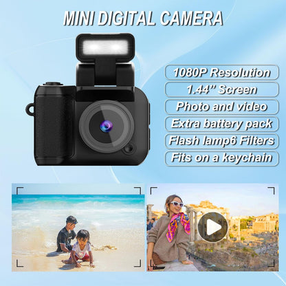 Mini Digital Camera with 32GB Card–Y2K-Style FHD 1080P Mini Retro Camera with Charging Base & Keychain Cameras Design. 1.4" LCD Screen,Vintage Cameras Ultra-Compact, Lightweight–Great Creative Gift.