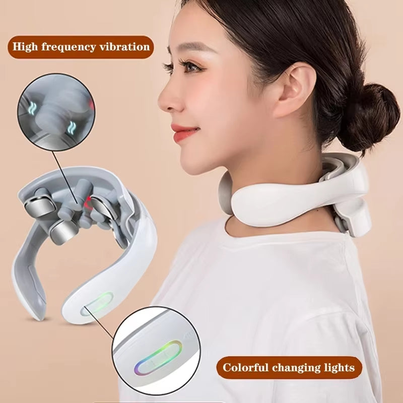 Smart Neck Massage Instrument Portable Shoulder Neck Massage Cervical Vertebra Health Care Vibrator Red Light Massage