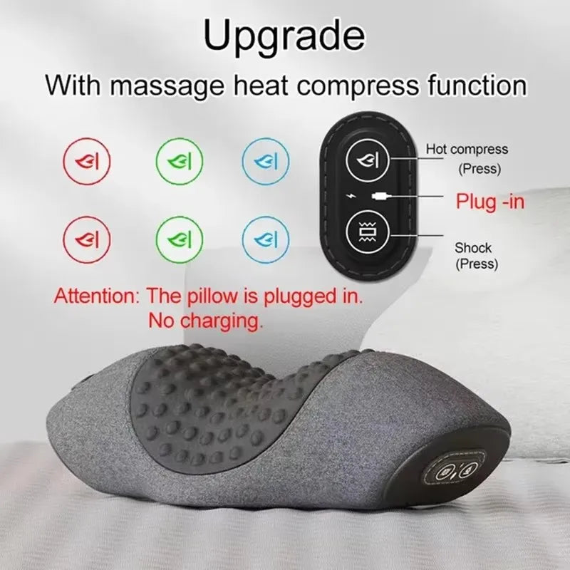 Neck Massage Pillow Heating Vibration Neck Massage Protect Cervical Spine Help Solve Sleep Problems