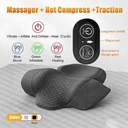 Neck Massage Pillow Heating Vibration Neck Massage Protect Cervical Spine Help Solve Sleep Problems