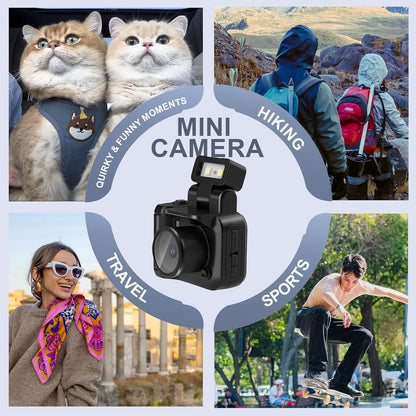 Mini Digital Camera with 32GB Card–Y2K-Style FHD 1080P Mini Retro Camera with Charging Base & Keychain Cameras Design. 1.4" LCD Screen,Vintage Cameras Ultra-Compact, Lightweight–Great Creative Gift.
