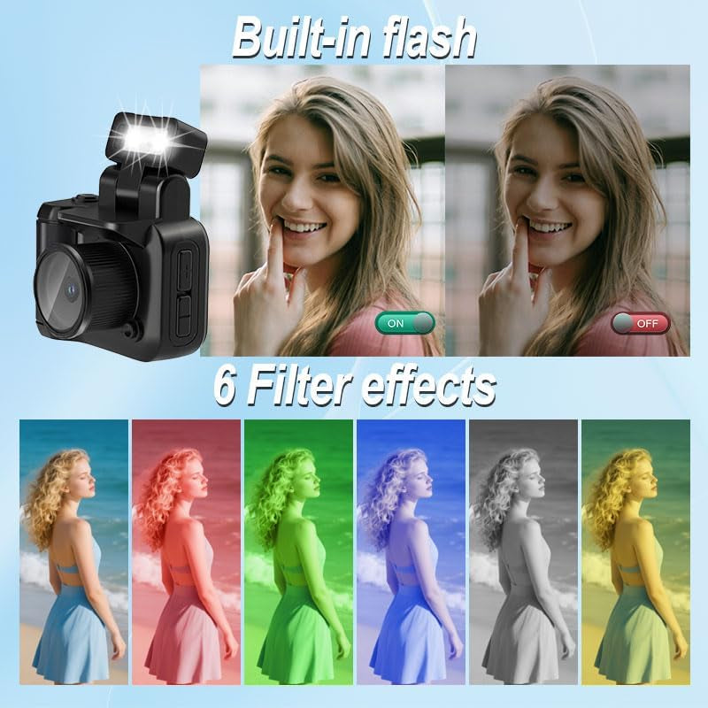Mini Digital Camera with 32GB Card–Y2K-Style FHD 1080P Mini Retro Camera with Charging Base & Keychain Cameras Design. 1.4" LCD Screen,Vintage Cameras Ultra-Compact, Lightweight–Great Creative Gift.