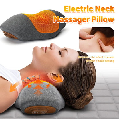 Neck Massage Pillow Heating Vibration Neck Massage Protect Cervical Spine Help Solve Sleep Problems