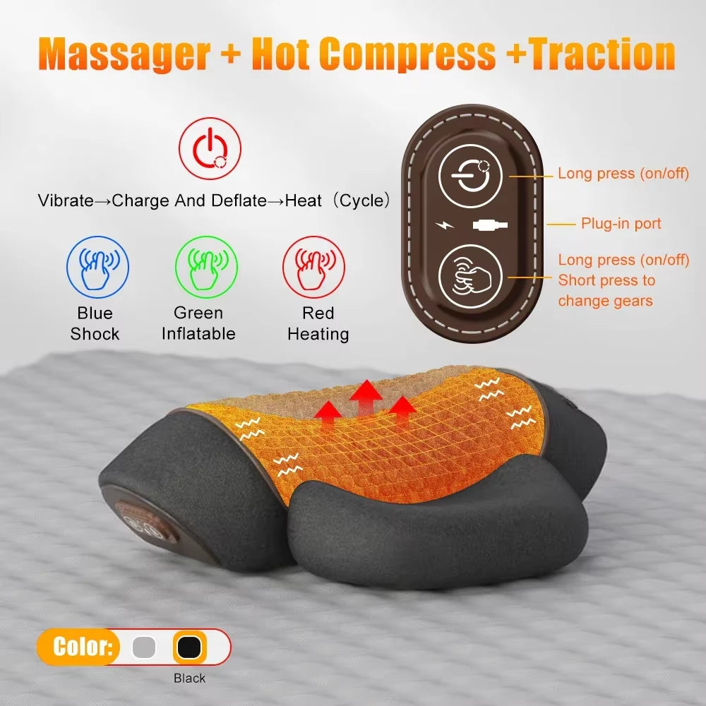 Neck Massage Pillow Heating Vibration Neck Massage Protect Cervical Spine Help Solve Sleep Problems